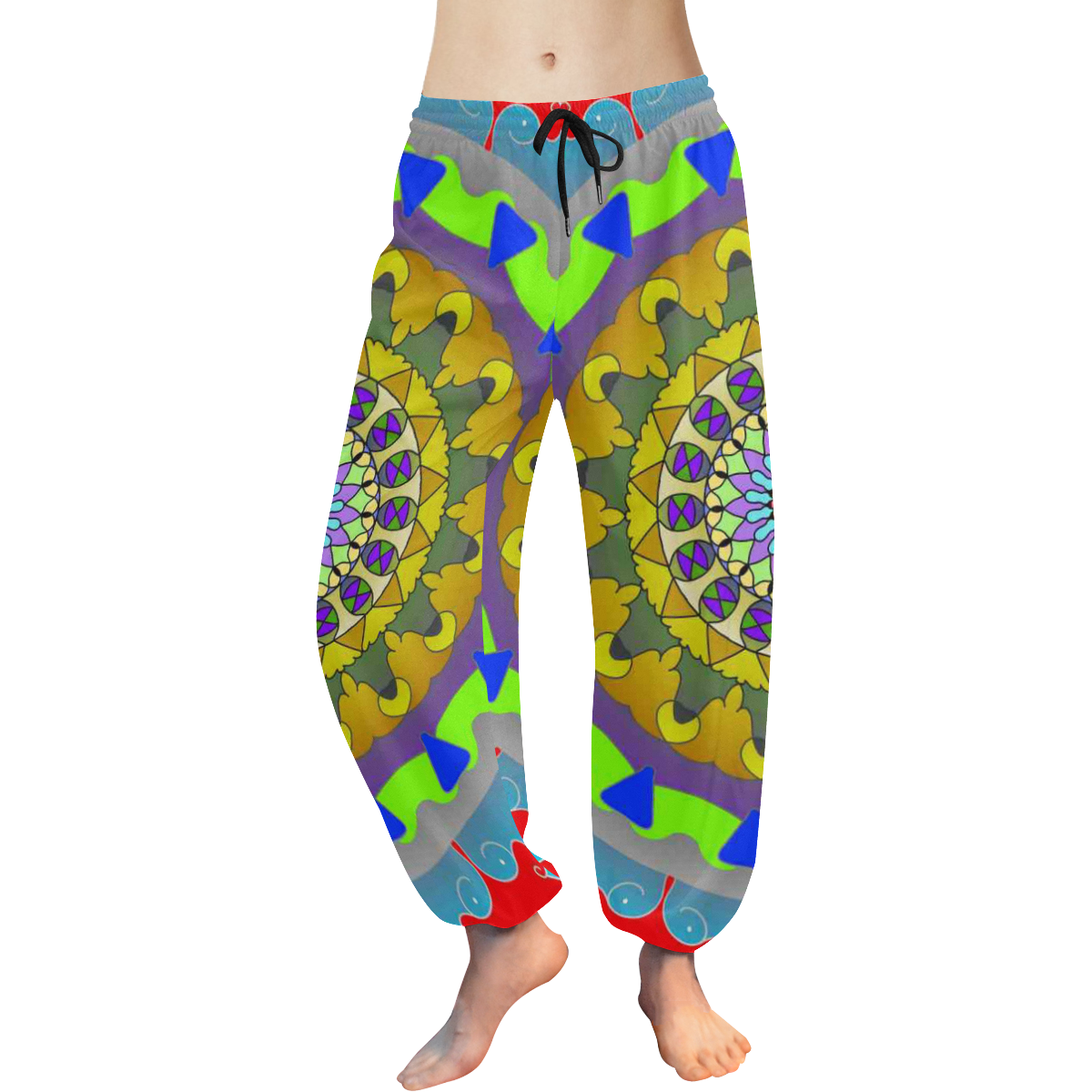 Sun mandala Women's All Over Print Harem Pants (Model L18)