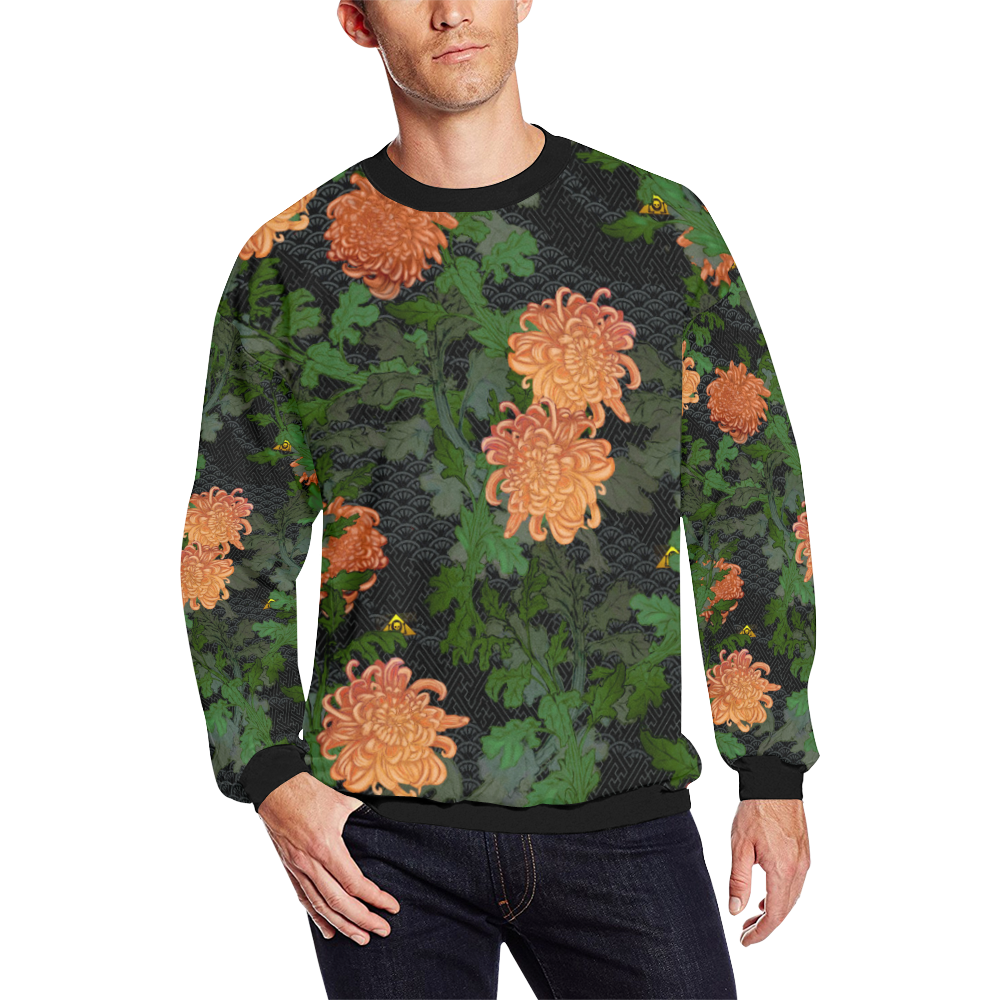 Chrysanthemum 2020 Men's Oversized Fleece Crew Sweatshirt (Model H18)