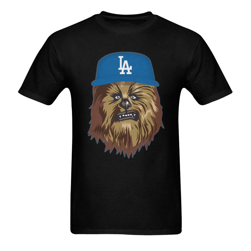 LA Chewy Men's black tshirt Men's T-Shirt in USA Size (Two Sides Printing)