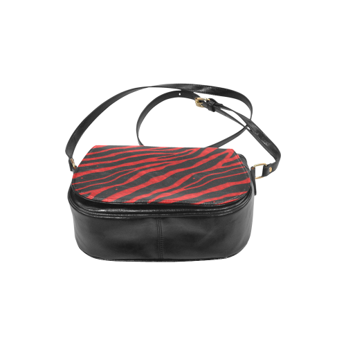 Ripped SpaceTime Stripes - Red Classic Saddle Bag/Large (Model 1648)