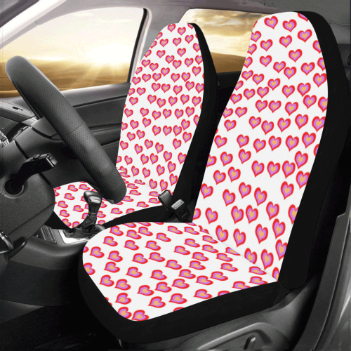 Pink Heart Pattern Car Seat Covers (Set of 2)