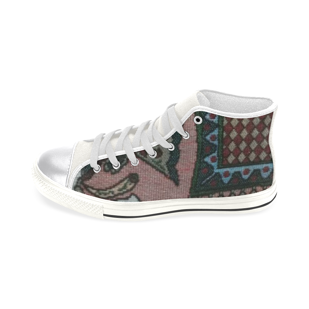 33 Elephant art for female Beautiful color Women's Classic High Top Canvas Shoes (Model 017)