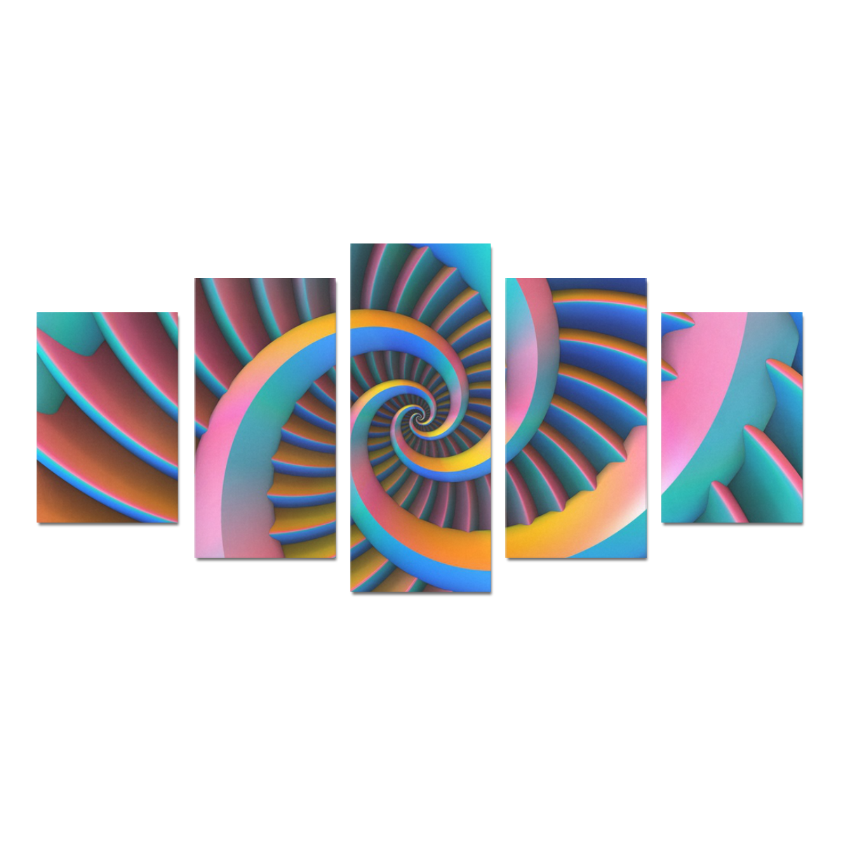 Opposing Spirals Canvas Print Sets D (No Frame)
