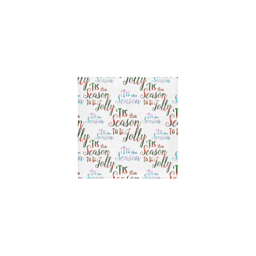 Christmas 'Tis The Season Pattern Square Towel 13“x13”