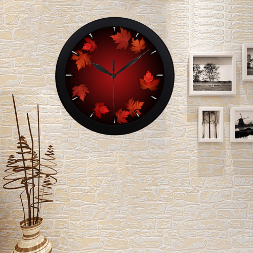 Canada Maple Leaf Clocks Autumn Leaves Circular Plastic Wall clock