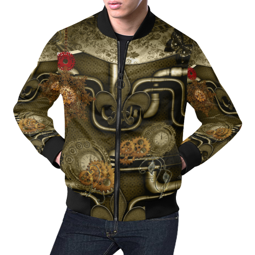 Wonderful noble steampunk design All Over Print Bomber Jacket for Men/Large Size (Model H19)