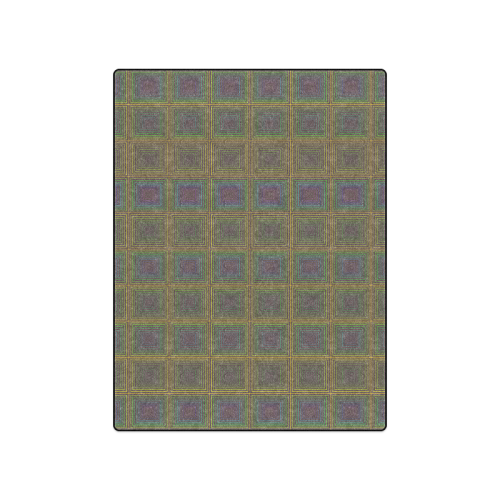 Pale purple golden multicolored multiple squares Blanket 50"x60"