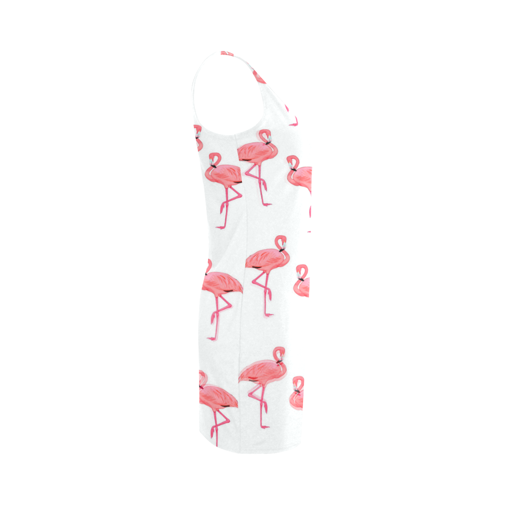 Pink Flamingo Pattern Tropical Summer Medea Vest Dress (Model D06)