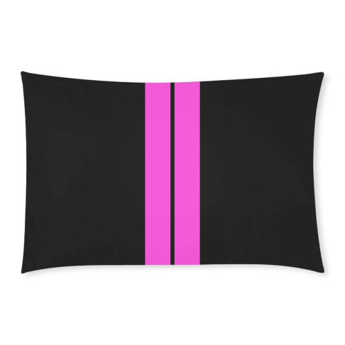 Race Car Stripe Center Black and Pink 3-Piece Bedding Set