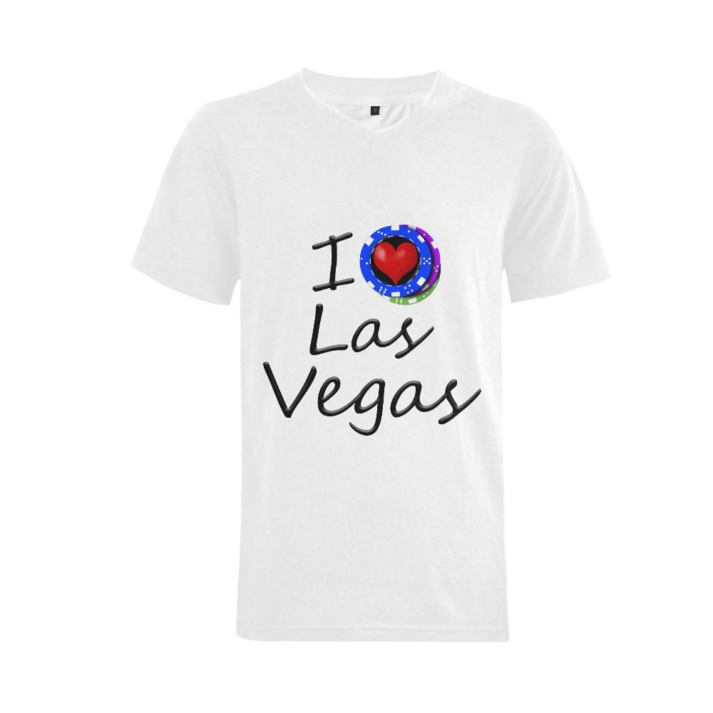 I Love Las Vegas Men's V-Neck T-shirt  Big Size(USA Size) (Model T10)