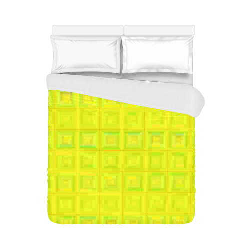 Yellow multicolored multiple squares Duvet Cover 86"x70" ( All-over-print)
