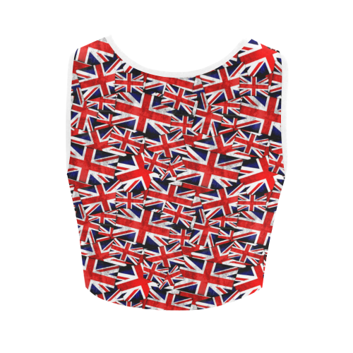 Union Jack British UK Flag Women's Crop Top (Model T42)