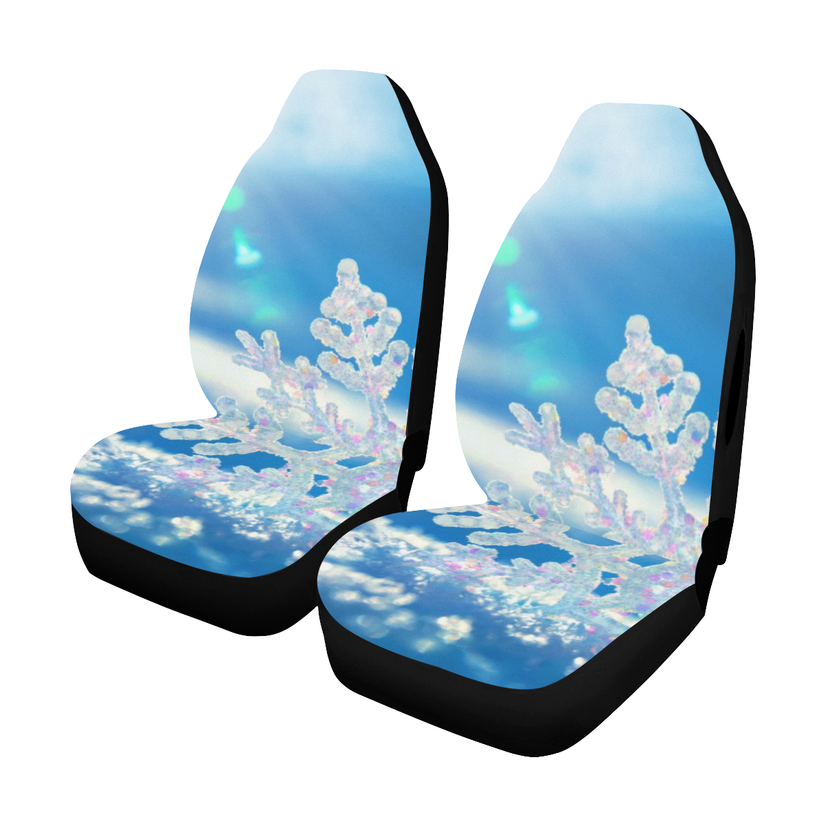 Snow FLAKES Car Seat Cover Airbag Compatible (Set of 2)