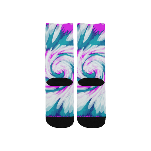 Turquoise Pink Tie Dye Swirl Abstract Kids' Custom Socks