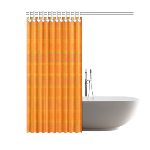 Orange reddish multicolored multiple squares Shower Curtain 60"x72"