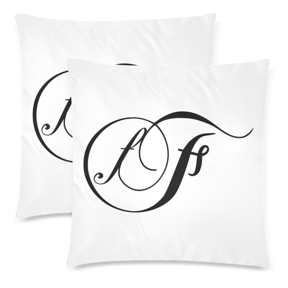 Alphabet F by Jera Nour Custom Zippered Pillow Cases 18"x 18" (Twin Sides) (Set of 2)