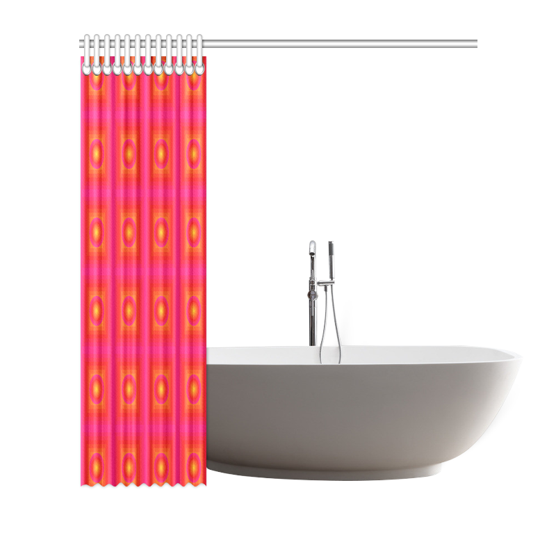Pink yellow oval multiple squares Shower Curtain 72"x72"