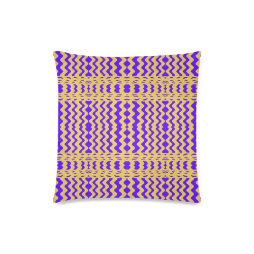 Purple Yellow Modern  Waves Lines Custom Zippered Pillow Case 18"x18" (one side)