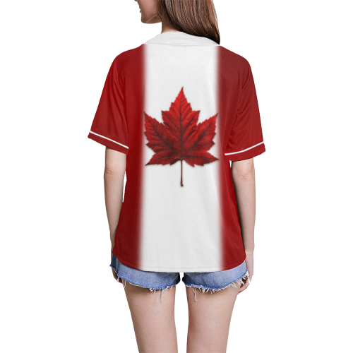 Canada Flag Baseball Shirts All Over Print Baseball Jersey for Women (Model T50)