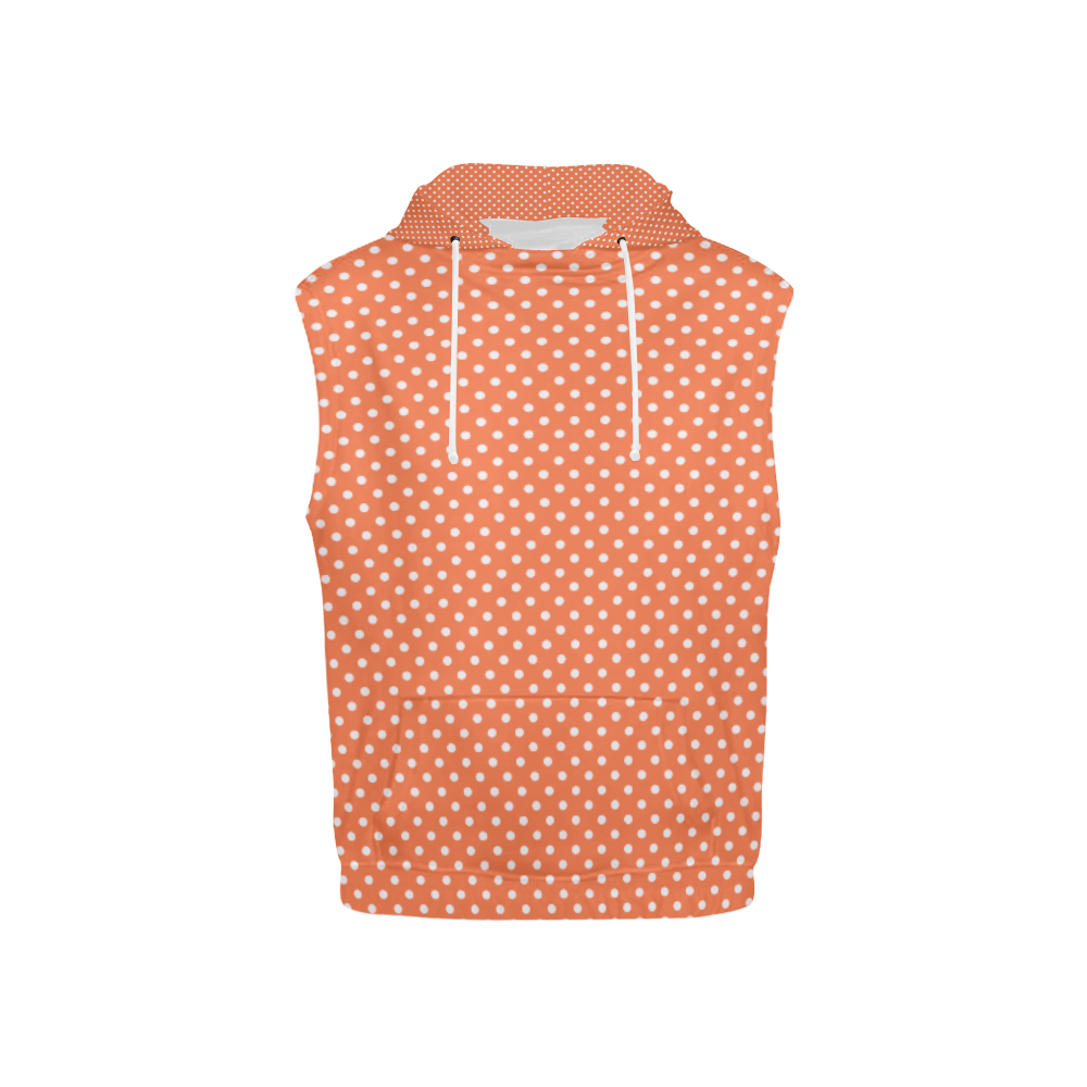 Appricot polka dots All Over Print Sleeveless Hoodie for Kid (Model H15)