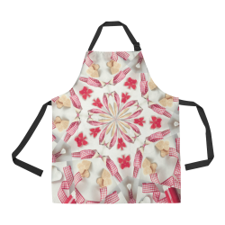 Love and Romance Gingham and Heart Shapped Cookies All Over Print Apron
