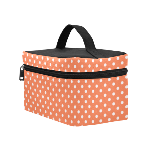 Appricot polka dots Cosmetic Bag/Large (Model 1658)