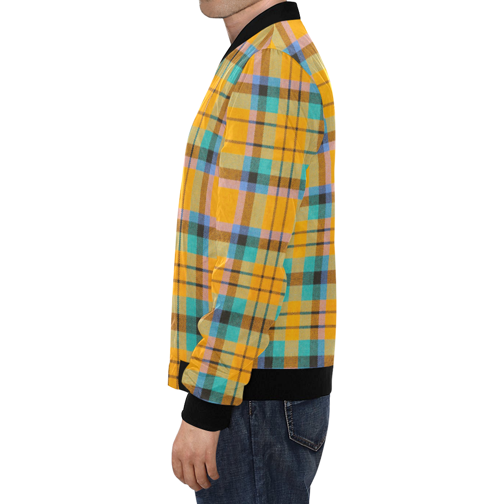 TARTANS YELLOW 32 All Over Print Bomber Jacket for Men/Large Size (Model H19)
