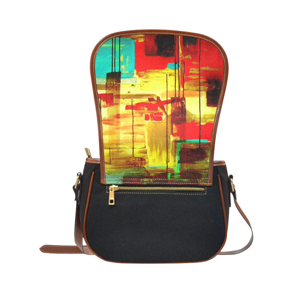 Acrylic Abstract Saddle Bag/Small (Model 1649)(Flap Customization)