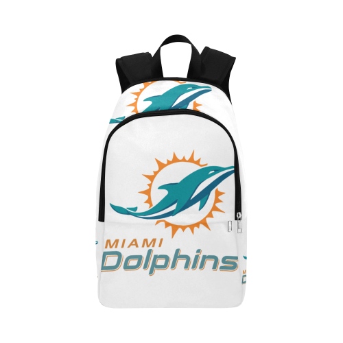 Miami Dolphins White Fabric Backpack for Adult (Model 1659)