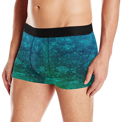 Blue and Green Abstract Men's All Over Print Boxer Briefs (Model L10)