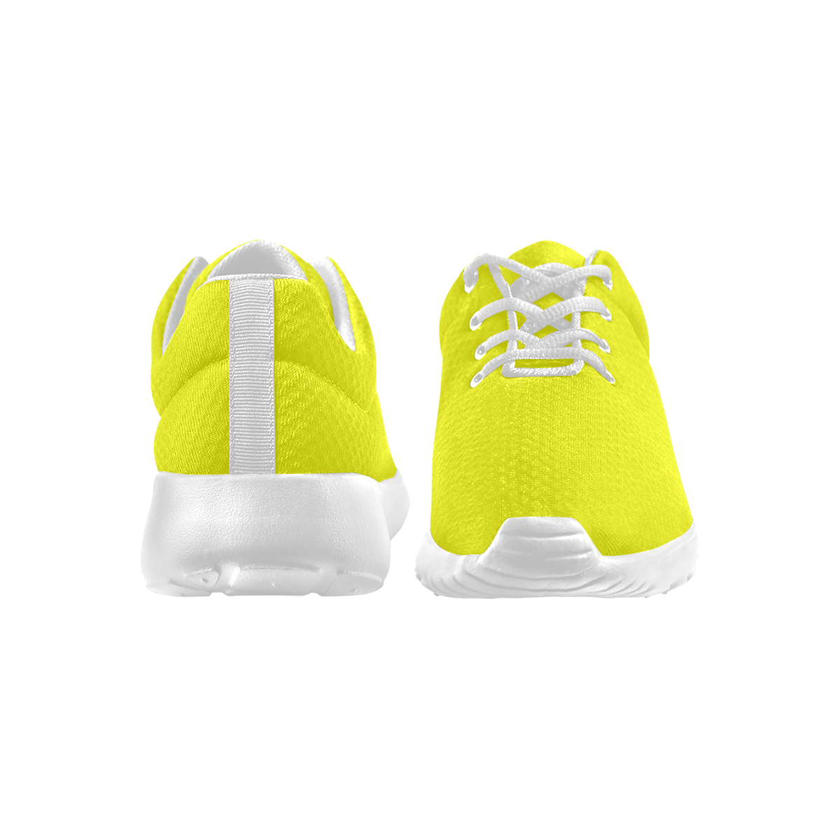 Bright Neon Yellow / White Women's Athletic Shoes (Model 0200)