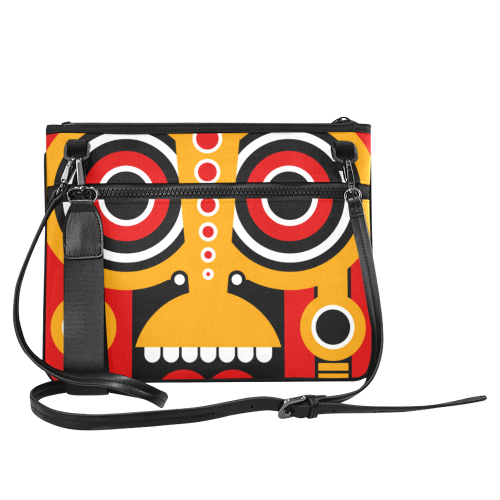 Red Yellow Tiki Tribal Slim Clutch Bag (Model 1668)