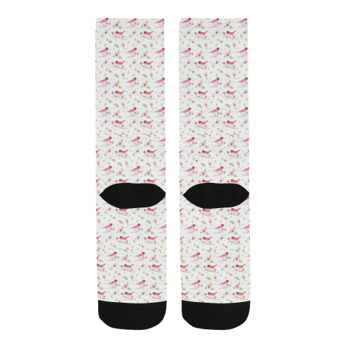 Lovely Pattern with Birds and Flowers Men's Custom Socks