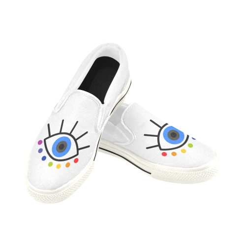 Ojo-de-chakras Women's Slip-on Canvas Shoes (Model 019)