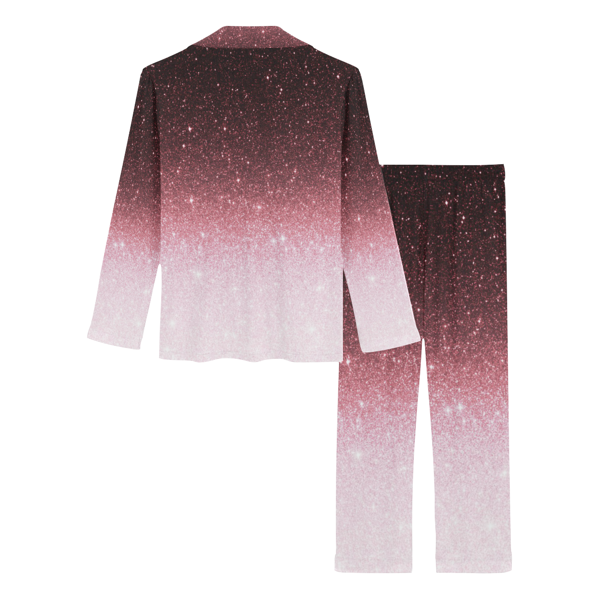 rose gold Glitter gradient Women's Long Pajama Set