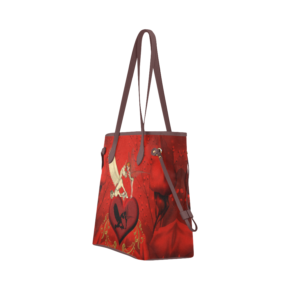 Cute fairy with pegasus Clover Canvas Tote Bag (Model 1661)