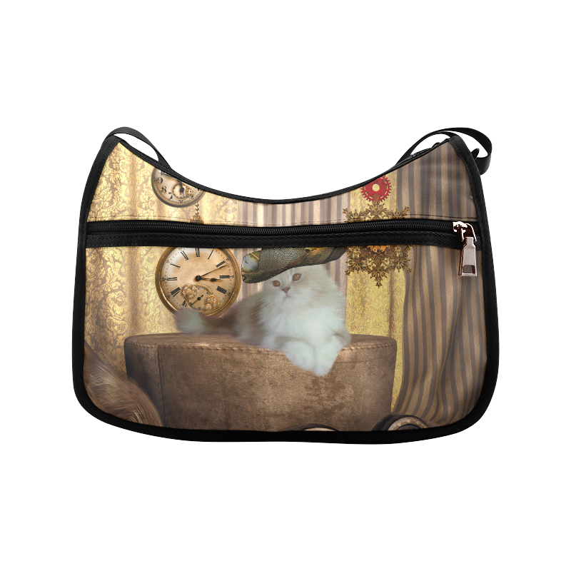 Funny steampunk cat Crossbody Bags (Model 1616)