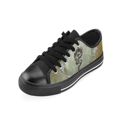Awesome tribal dragon Canvas Women's Shoes/Large Size (Model 018)