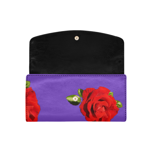 Fairlings Delight's Floral Luxury Collection- Red Rose Women's Flap Wallet 53086c7 Women's Flap Wallet (Model 1707)