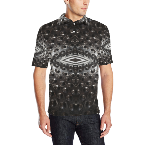 in the machine Men's All Over Print Polo Shirt (Model T55)