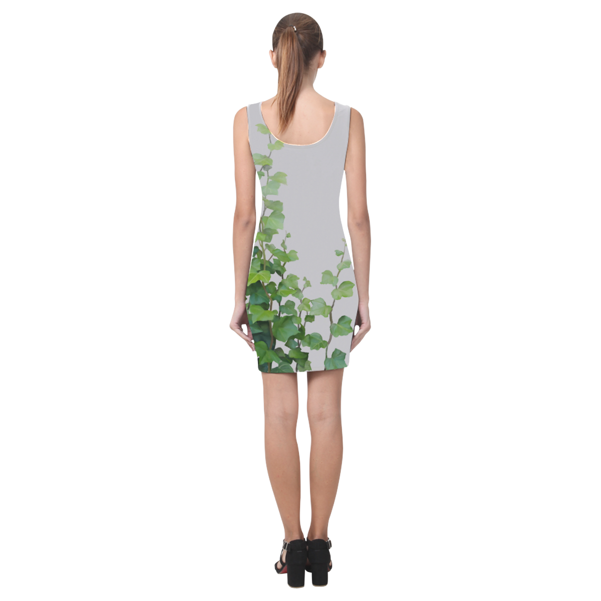 Vines, climbing plant watercolor Medea Vest Dress (Model D06)