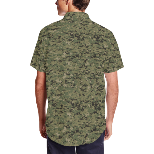 US AOR2 camouflage Men's Short Sleeve Shirt with Lapel Collar (Model T54)
