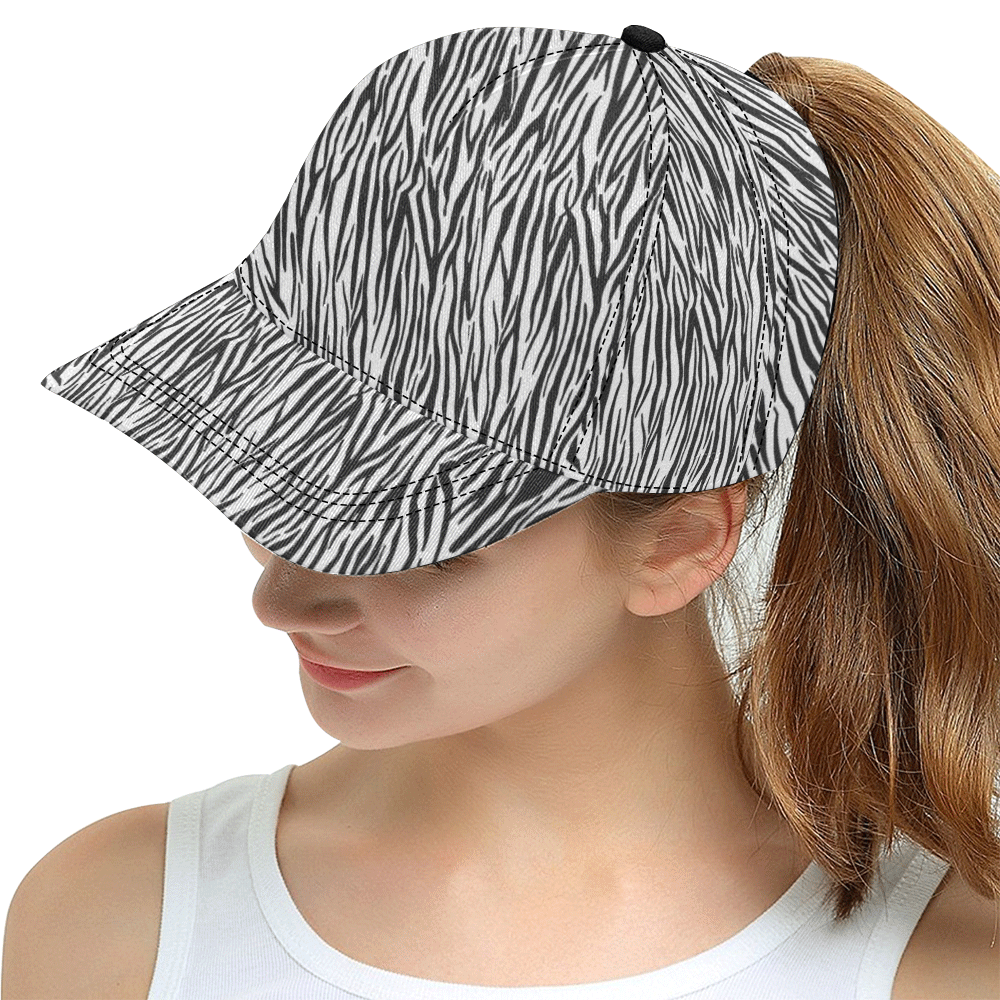 Zebra Pattern All Over Print Snapback Hat D