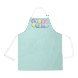 Pastel Colored Easter Eggs on Bleached Coral All Over Print Apron