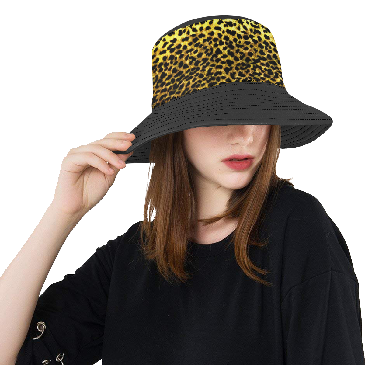 LEOPARD faux fur animal print All Over Print Bucket Hat