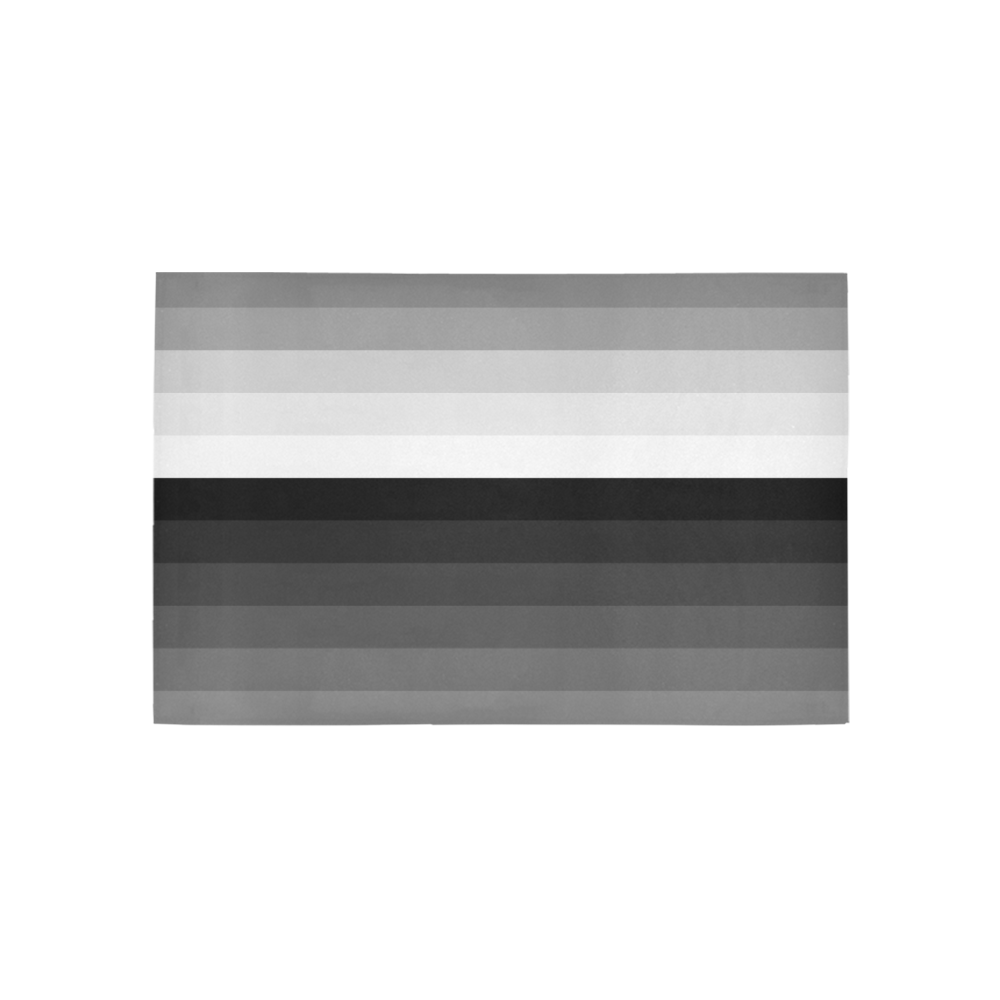 White, black, gray multicolored stripes Area Rug 5'x3'3''