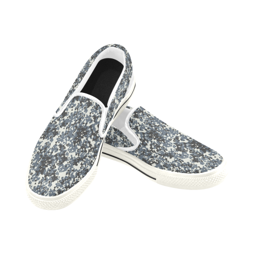 Urban City Black/Gray Digital Camouflage Women's Slip-on Canvas Shoes/Large Size (Model 019)