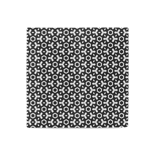 geometric pattern black and white Women's Leather Wallet (Model 1611)