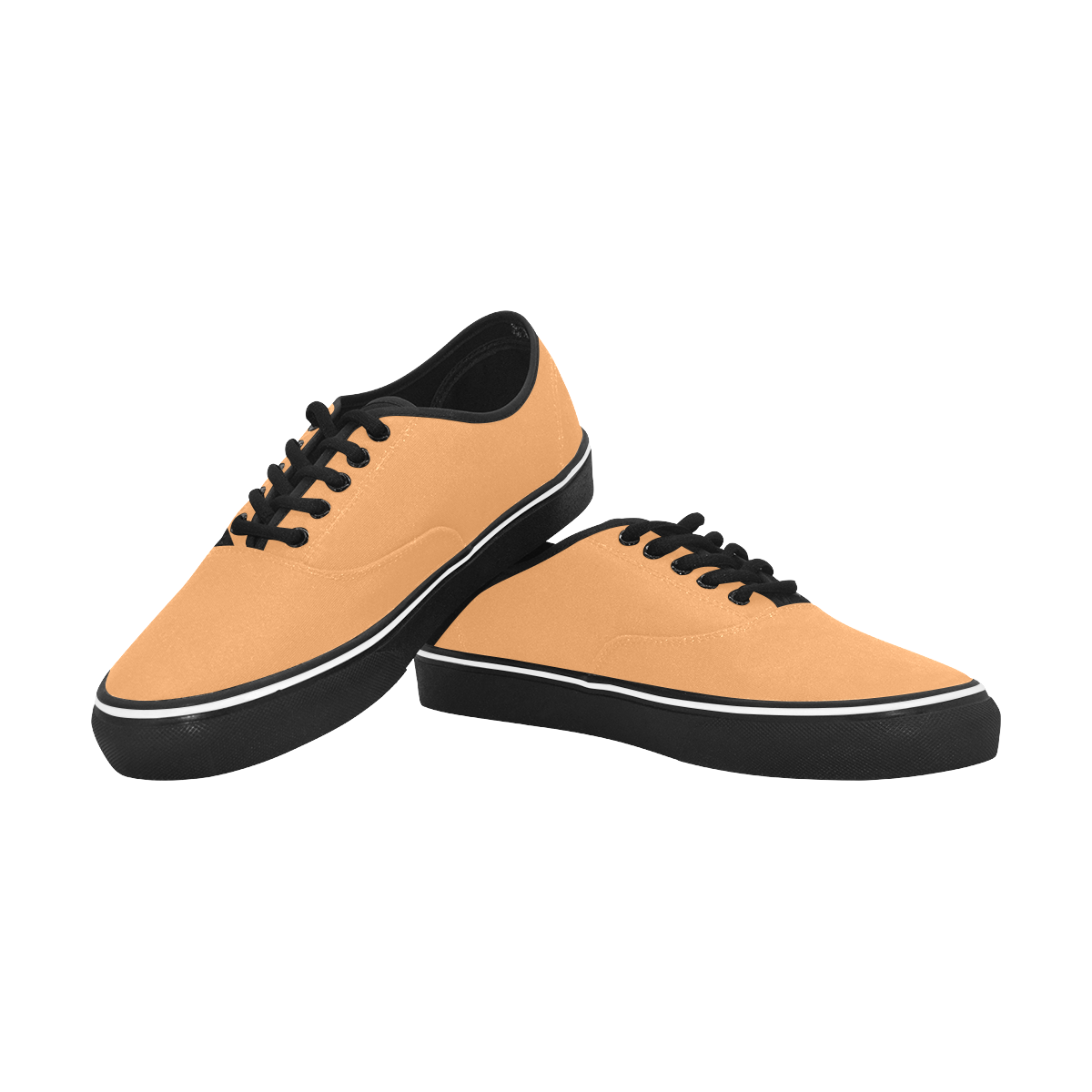 color sandy brown Classic Men's Canvas Low Top Shoes/Large (Model E001-4)