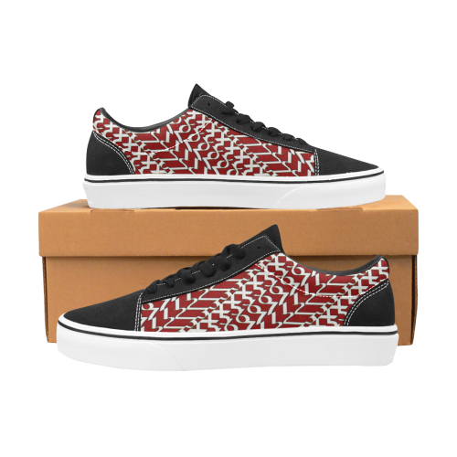 NUMBERS Collection 1234567 Red/White/Black Men's Low Top Skateboarding Shoes (Model E001-2)
